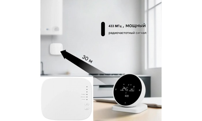 Коммутационный блок беспроводной РАДИО-WiFi на 1 зону (управление котлом). 