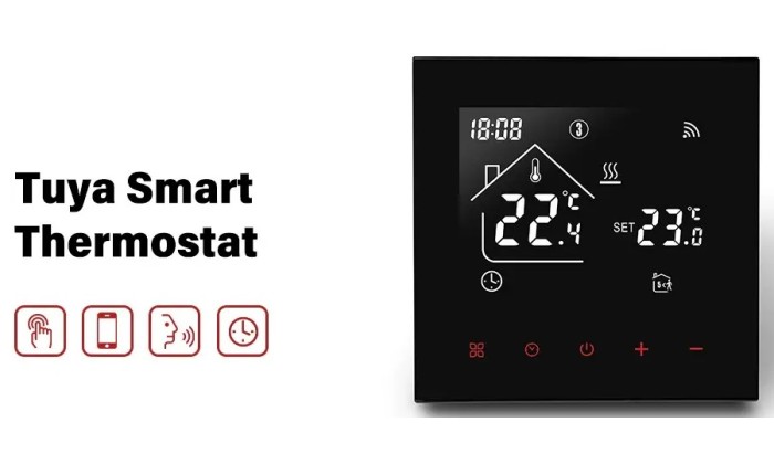 Проводной WiFi термостат TDR89 Black