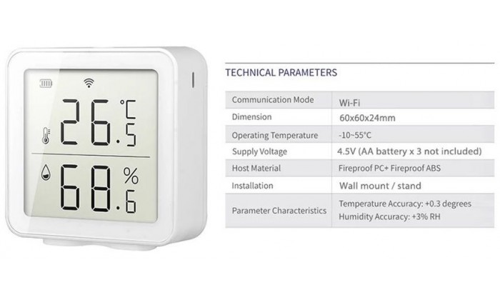Датчик WiFi с ЖК-экраном кубик