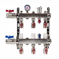 Коллектор магистральный 1 дюйм с настроечными клапанами на 2 выхода